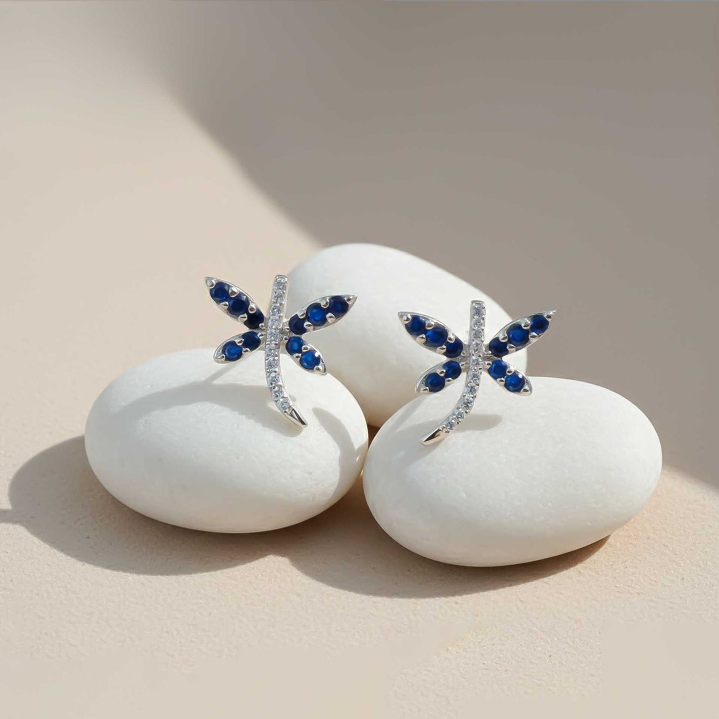 925 Sterling Silver Dragonfly Mini Stud Earrings Gold Vermeil (2.5 Micron) - product view