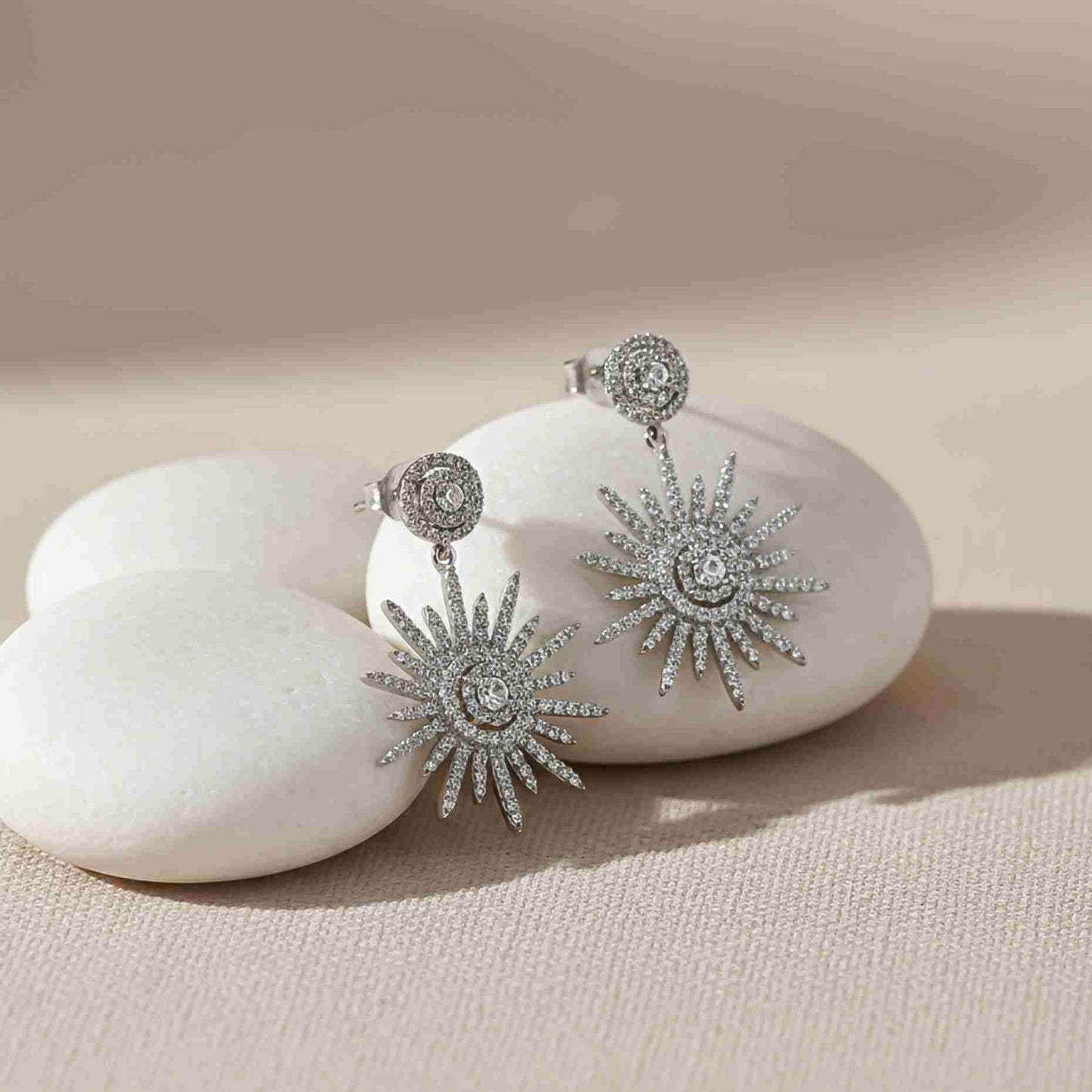 925 Sterling Silver Sensation Snowflake Drop Earrings Gold Vermeil (2.5 Micron) - product view