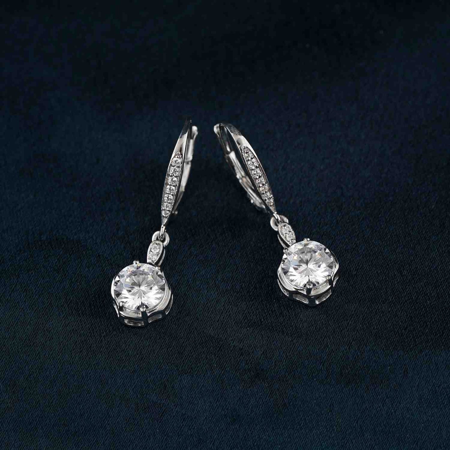 925 Sterling Silver Solitaire Classic Drop Earrings
