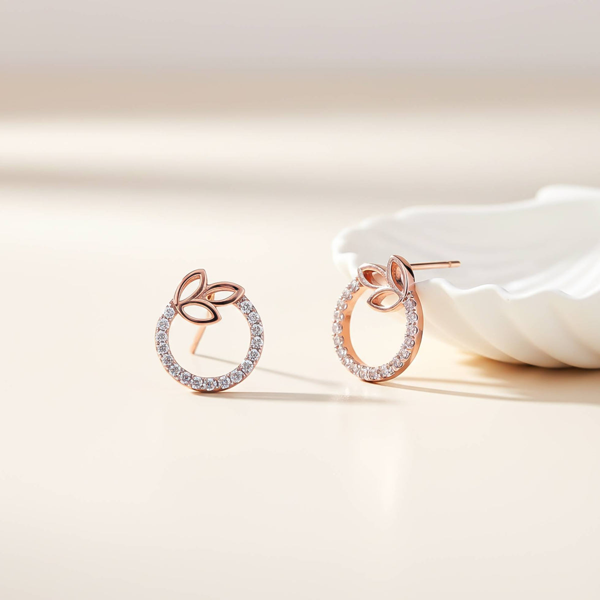 925 Sterling Silver With Gold Vermeil Elior Petal Stud Earrings Gold Vermeil (2.5 Micron) - alternate view