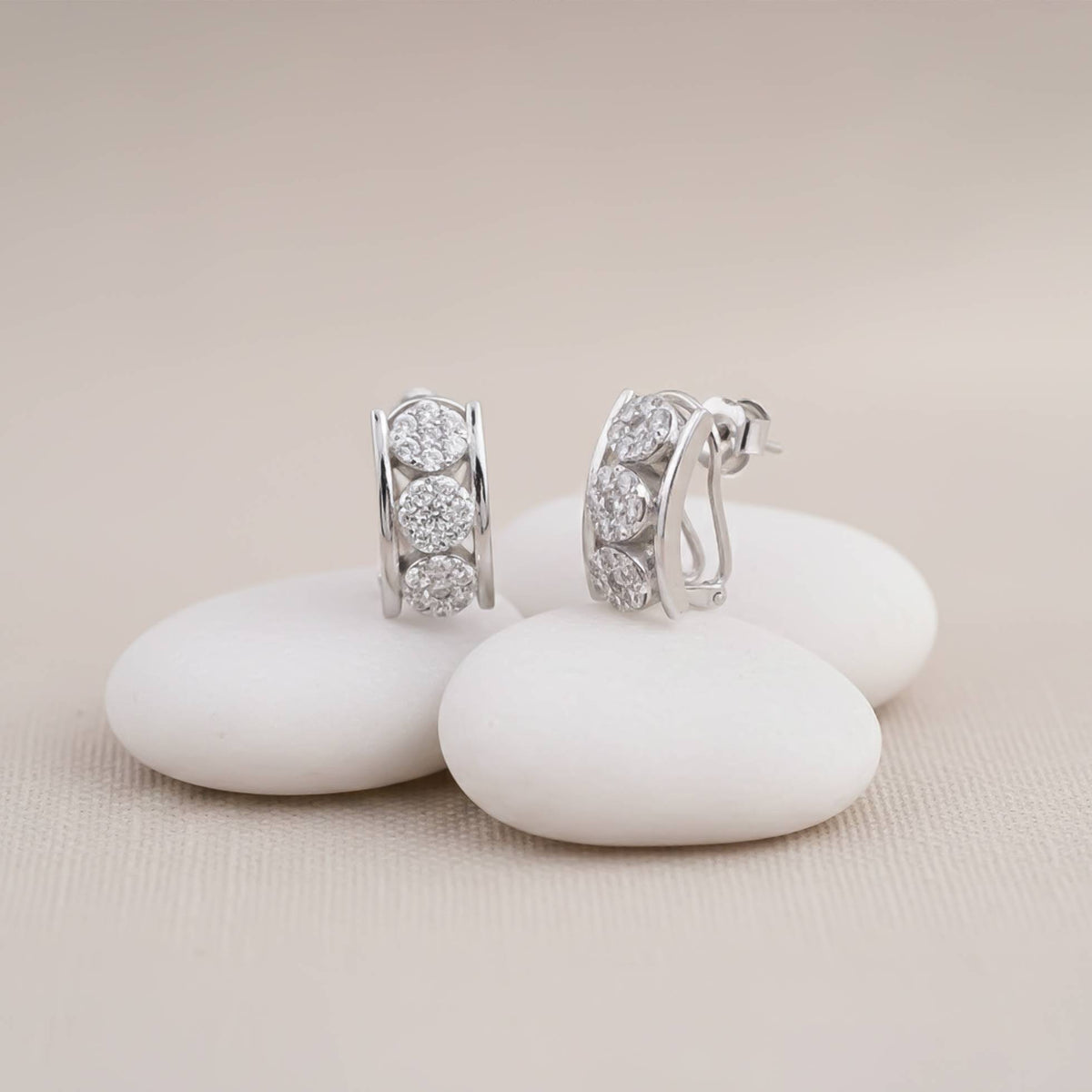 925 Sterling Silver Sparkling Shine Hoop Earrings Gold Vermeil (2.5 Micron) - product view