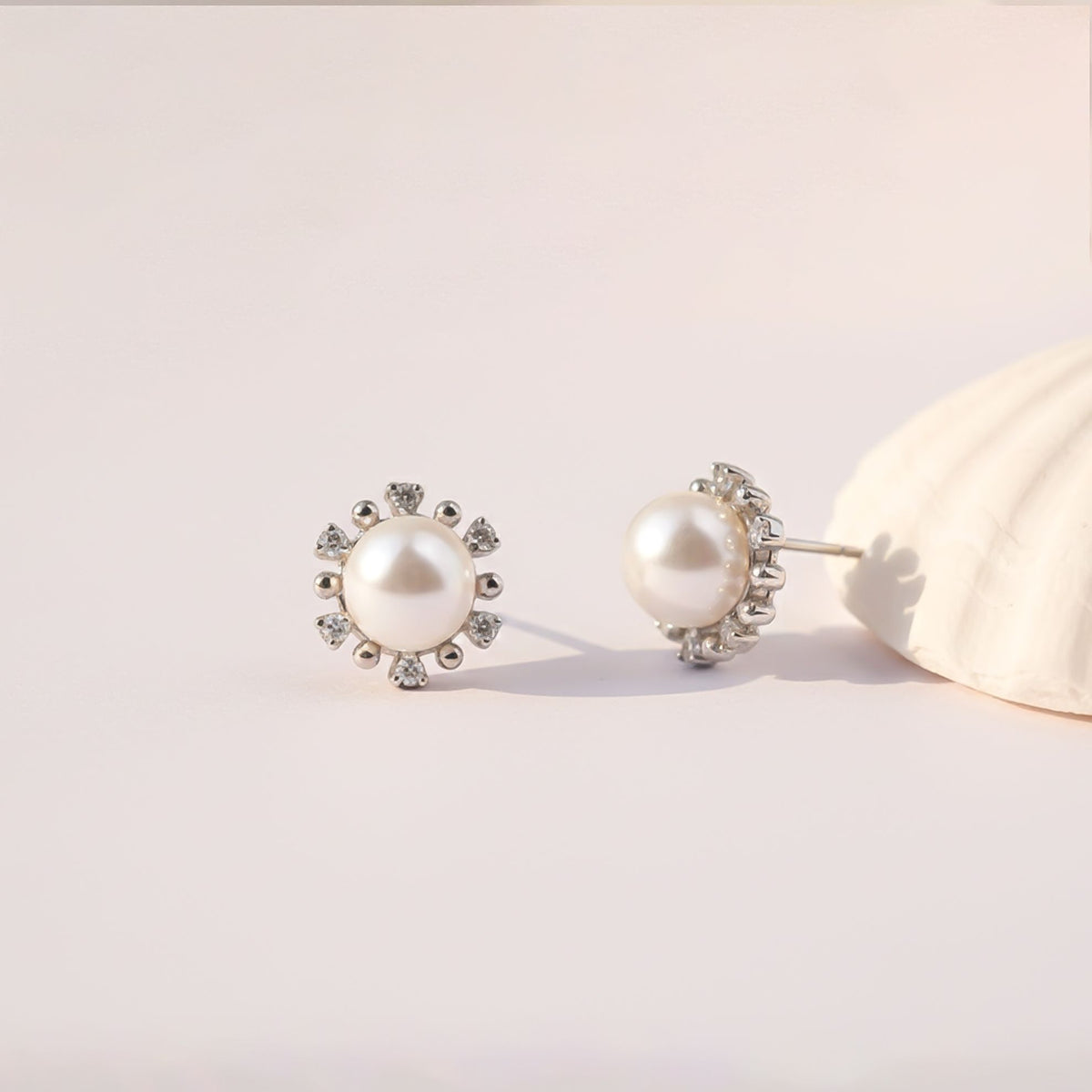 925 Sterling Silver Pearl Petal Earrings Gold Vermeil (2.5 Micron) - alternate view