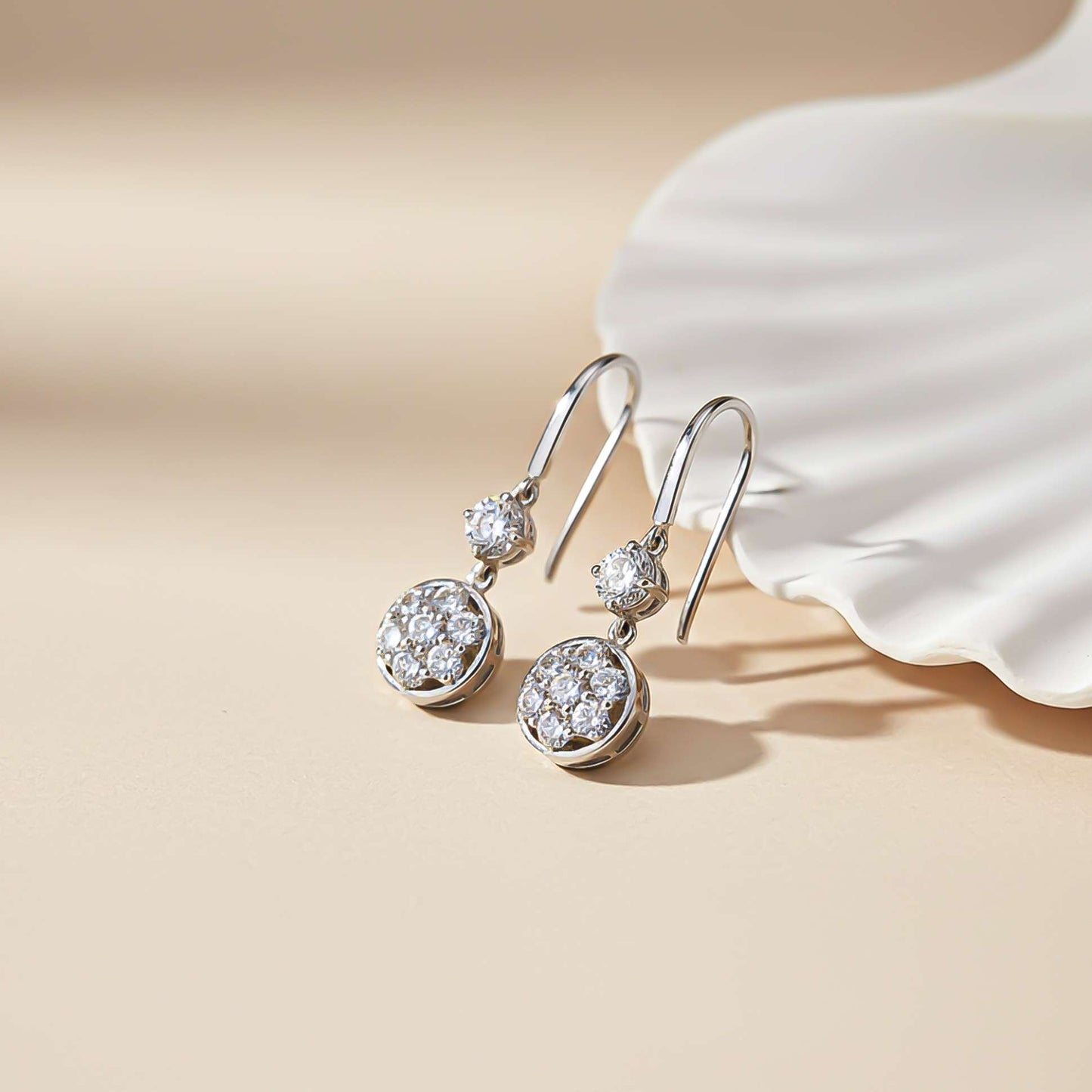 925 Sterling Silver Zircon Drizzle Drop Earrings Gold Vermeil (2.5 Micron)
