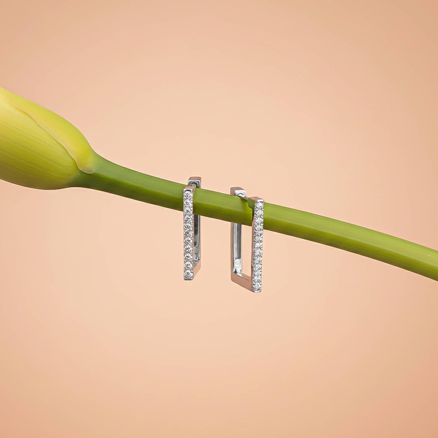 925 Sterling Silver Square Hoop Earrings Gold Vermeil (2.5 Micron) - product view