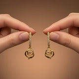 Silver CZ Spiral Drop Earrings for Women