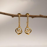 Silver CZ Spiral Drop Earrings for Women