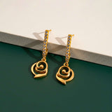 Silver CZ Spiral Drop Earrings for Women