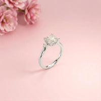 2.58Ct Moissanite Cushion Cut Three Stone Ring