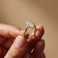 1.95Ct Moissanite Marquise Cut Three Stone Ring