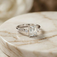 2.13Ct Moissanite Radiant Cut Three-Stone Ring