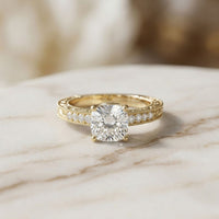 1.97Ct Moissanite Cushion Cut Vintage Ring