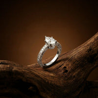 1.38Ct Moissanite Pear Cut Vintage Ring