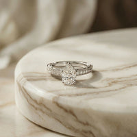 1.38Ct Moissanite Pear Cut Vintage Ring