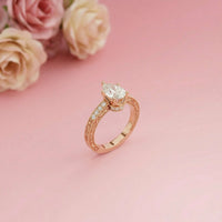1.38Ct Moissanite Pear Cut Vintage Ring