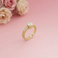 1.38Ct Moissanite Pear Cut Vintage Ring