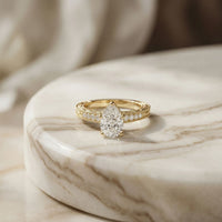1.38Ct Moissanite Pear Cut Vintage Ring