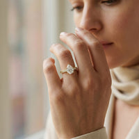 1.38Ct Moissanite Pear Cut Vintage Ring