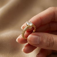 1.38Ct Moissanite Pear Cut Vintage Ring