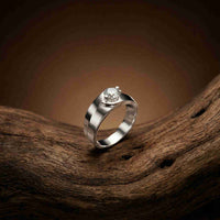0.75Ct Moissanite Modern Bezel-Set Ring For Men's