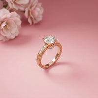 2.21Ct Moissanite Round Cut Vintage Ring