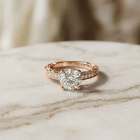 2.21Ct Moissanite Round Cut Vintage Ring