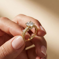 2.21Ct Moissanite Round Cut Vintage Ring