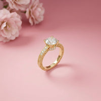 2.21Ct Moissanite Round Cut Vintage Ring