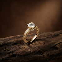 2.21Ct Moissanite Round Cut Vintage Ring