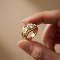 3.66Ct Moissanite Bold Bezel Ring For Men's