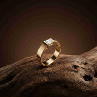 1.02Ct Moissanite Emerald Cut Minimal Ring For Men's