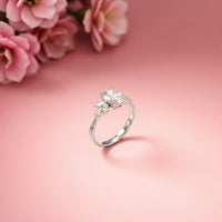 1.30Ct Moissanite Floral Oval Cut Ring