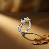 1Ct Moissanite Dual Princess Twist Ring