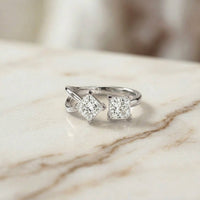 1Ct Moissanite Dual Princess Twist Ring