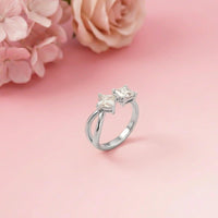 1Ct Moissanite Dual Princess Twist Ring