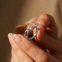 1Ct Moissanite Dual Princess Twist Ring