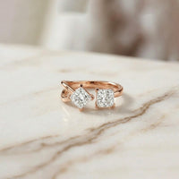 1Ct Moissanite Dual Princess Twist Ring