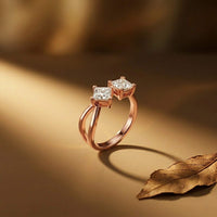 1Ct Moissanite Dual Princess Twist Ring