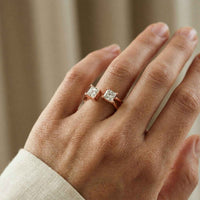 1Ct Moissanite Dual Princess Twist Ring