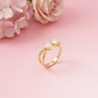 1Ct Moissanite Dual Princess Twist Ring