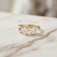 1Ct Moissanite Dual Princess Twist Ring