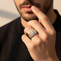 0.75Ct Moissanite Fancy Watch Style Ring For Men's