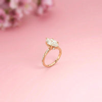 2.53Ct Moissanite Solitaire Pave Twist Ring