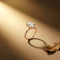 2.75Ct Moissanite Oval Solitaire Pavé Ring