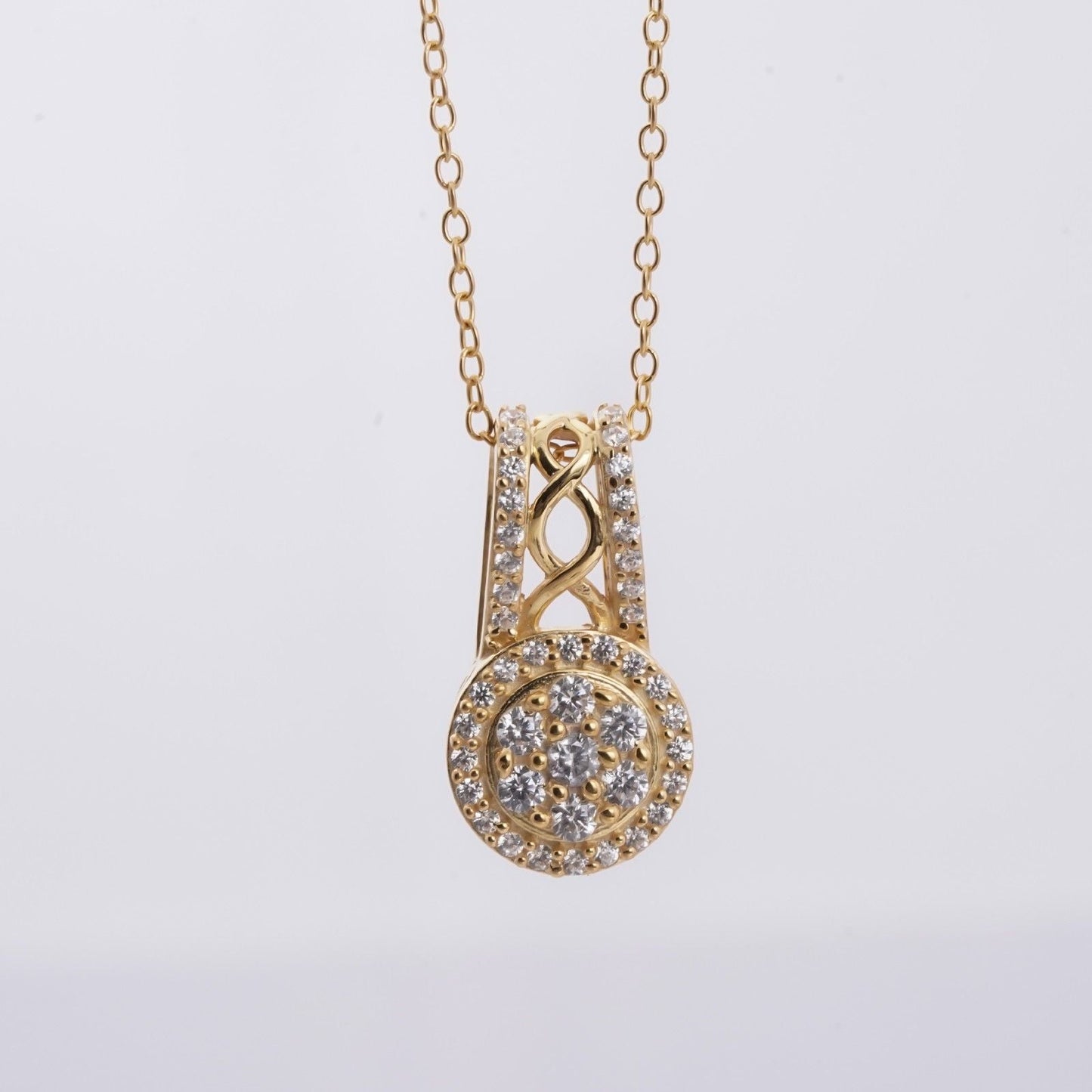 Golden Moissanite Cluster Pendant