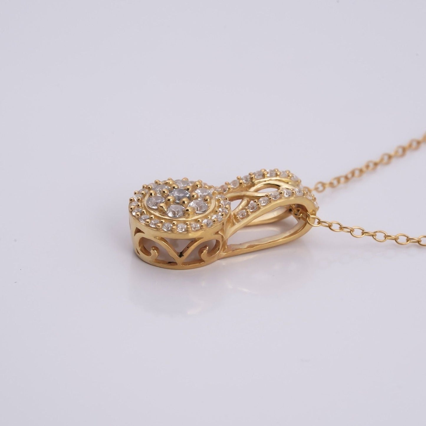 Golden Moissanite Cluster Pendant