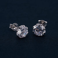 Round Moissanite Prong Stud Earrings