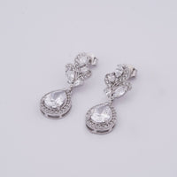 4Ct Moissanite Teardrop Dangle Earrings White