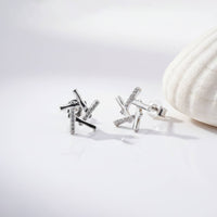0.10Ct Moissanite Hollow Star Stud Earrings