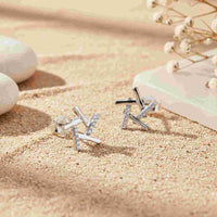 0.10Ct Moissanite Hollow Star Stud Earrings