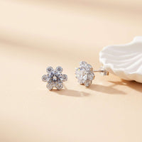 2.75Ct Moissanite Mini Flower Stud Earrings